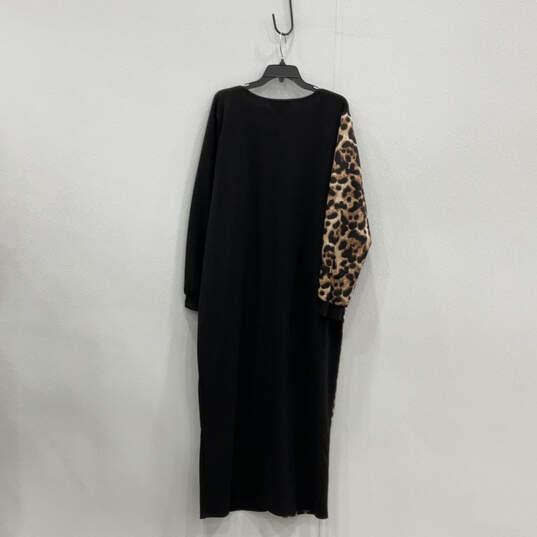 NWT Womens Black Animal Print Long Sleeve Scoop Neck Bodycon Dress Sz 22/24 image number 2
