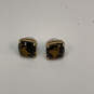 Designer Kate Spade Gold-Tone Shell Tortoise Small Square Stud Earrings image number 3