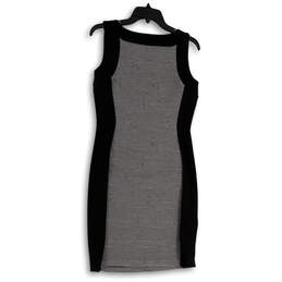 Womens Gray Black Sleeveless Round Neck Pullover Sheath Dress Size 4 alternative image