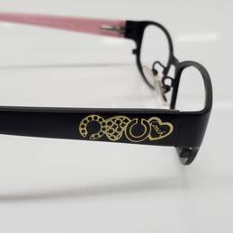 Coach 'Willow' Satin Black & Pink Slim Rectangular Eyeglasses Frames alternative image