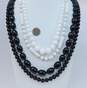 VNTG Black & White Beaded Necklace Lot image number 6
