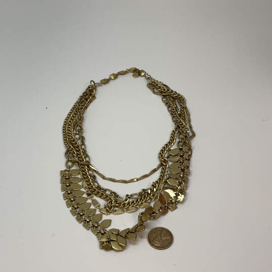 Designer Stella & Dot Gold-Tone Triple Strand Layered Statement Necklace image number 2