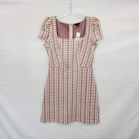 Ann Taylor Beige  & Pink Cotton Blend Knit Shift Dress WM Size 6 NWT image number 1
