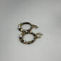 Designer Stella & Dot Gold-Tone Multiple Pearls Game Changer Hoop Earrings image number 2