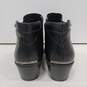 Womens Kohls Skylark Black Leather Side Zip Block Heel Ankle Booties Size 5M image number 4