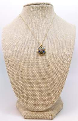 Vintage 14K Yellow Gold Spinel Pendant Necklace 4.4g