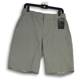 NWT Nike Mens Gray Flat Front Slash Pocket Standard Fit Golf Chino Shorts Size M