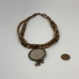Designer Silpada Sterling Silver Bronze Beaded Pendant Necklace w/ Dust Bag alternative image