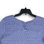 NWT T By Talbots Womens Blue White Polka Dot 3/4 Sleeve Pullover Blouse Top Sz M image number 4
