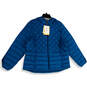 NWT Womens Blue Long Sleeve Hooded Full-Zip Quilted Jacket Size XXL image number 1