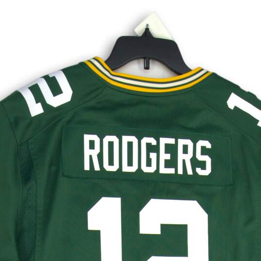 Mens Green Yellow Green Bay Packers Aaron Rodgers #12 NFL Jersey Size XXL image number 4