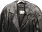 Comint Women's Black Leather Trench Coat Size Small image number 3