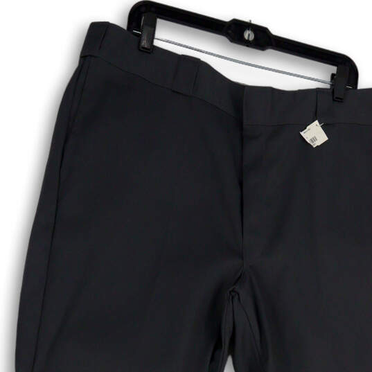 Mens Gray Flat Front Pockets Original Fit Straight Leg Dress Pants Sz 40x30 image number 3