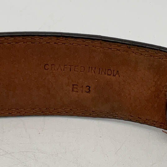 Mens Brown Leather Adjustable Single Tongue Buckle Waist Belt Size 34 image number 4