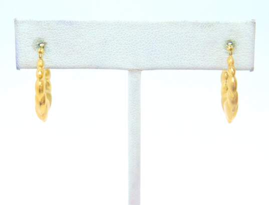 Romantic 14k Yellow Gold Shrimp Hoop Earrings 1.3g image number 2