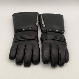 Harley Davidson Mens Black Leather Adjustable Side Zip Riding Gloves Size XL