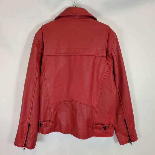 Markhorwear Men Red Leather Jacket SZ L image number 2