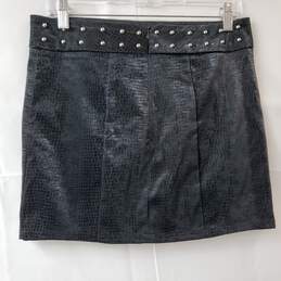 Mini Skirt Black with Studded Waist Women's LG NWT alternative image