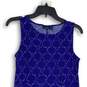 APT.9 Womens Blue Geometric Round Neck Sleeveless Fit & Flare Dress Size Small image number 3