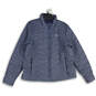 Womens Blue Mock Neck Long Sleeve Full-Zip Puffer Jacket Size X-Large image number 1