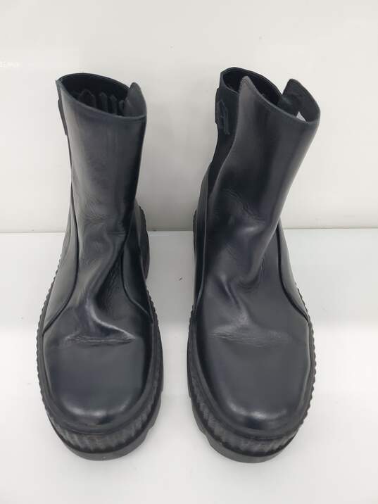 Women Puma Black Leather Ankle Boots Size-8 image number 1
