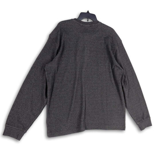 NWT Mens Gray Henley Neck Long Sleeve Stretch Pullover T-Shirt Size XL image number 2
