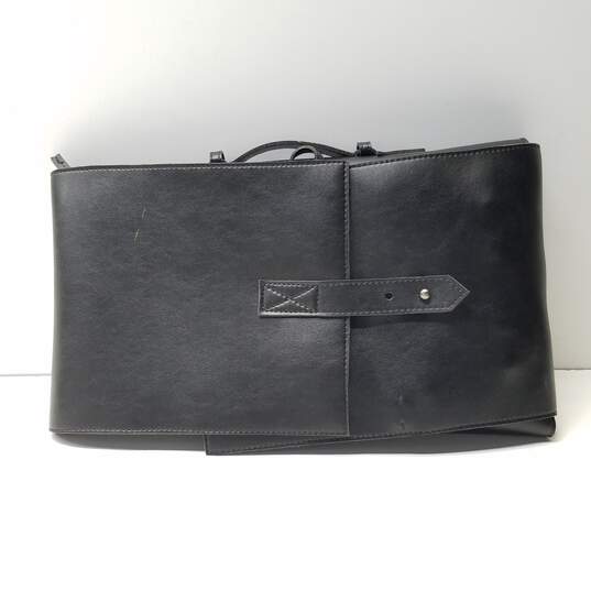 Black Leather Pocket Kit Messenger Pouch image number 1