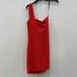 NWT Womens Red Sleeveless One Shoulder Ruched Pullover Mini Dress Size M image number 2