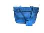 Baby Blue Leather Tote Bag Set image number 2