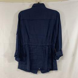 Women's Navy INC International Concepts Linen Jacket, Sz. M alternative image