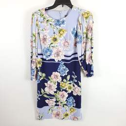 Vince Camuto Women Blue Floral Midi Dress Sz 6