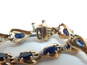 10k Yellow Gold Sapphire & Diamond Accent Bracelet 6.9g image number 3