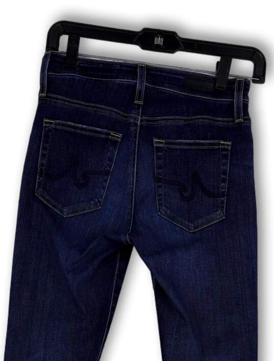 Womens Blue Denim Medium Wash Pockets Stretch Skinny Leg Ankle Jeans Sz 24R image number 4