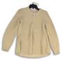 Athleta Womens Cream Ribbed Crew Neck Long Sleeve Pullover Sweater Size S image number 1