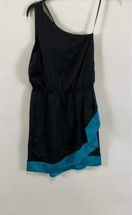 NWT BCBGeneration Womens Black Blue One Shoulder Sleeve Fit & Flare Dress Sz XL