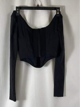 NWT House Of CB Womens Black Paulina Back Zip Stretch Velvet Corset Top Size S alternative image