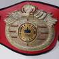 Red w/ Gold Tone Wrestling Title Belt image number 3