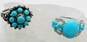 Sterling Silver Turquoise CZ Onyx Rings 9.6g image number 3