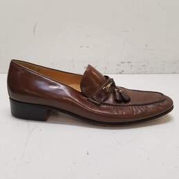 BALLY Waldorf Brown Leather Tassel Horsebit Loafers Shoes Men's Size 10.5 M