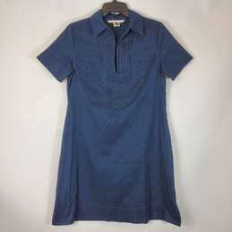 Diane Von Furstenberg Women Navy Shirt Dress Sz. 6