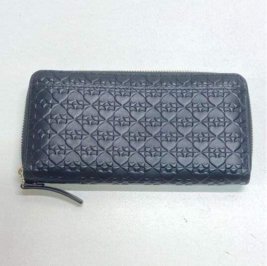 Kate Spade Logo Embossed Penn Place Zip Around Wallet Black image number 2