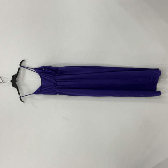 NWT Womens Purple Sleeveless Spaghetti Strap Tie Wrap Maxi Dress Size M image number 4