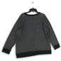 NWT Womens Gray Black Knit Sequin Round Neck Pullover Sweatshirt Size 1X image number 2