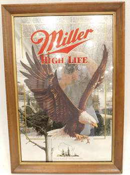 Vintage Miller High Life Beer Series 5 Wildlife American Bald Eagle Mirror Bar Sign