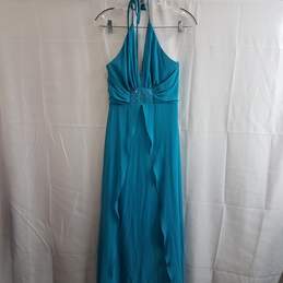 VTG Jessica McClintock For Gunne Sax Turquoise Strapless Prom Dress Size 3/4