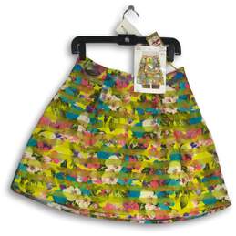 NWT Holly Bracken Womens Yellow Floral Elastic Waist Pull-On A-Line Skirt Size S