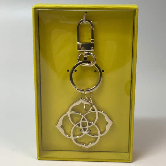 Designer Kendra Scott Gold-Tone Dira Medallion Round Ring Keychain With Box image number 1