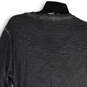 Womens Gray Heather Cotton Sequin Long Sleeve Button Front Blouse Top Sz L image number 4