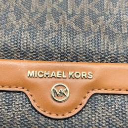 Michael Kors Womens Brown Signature Print Double Strap Tote Bag Purse W/Wallet