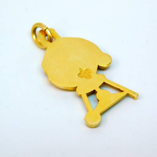 14K Yellow Gold Santa Hat On Grill Unique Pendant 3.6g image number 2